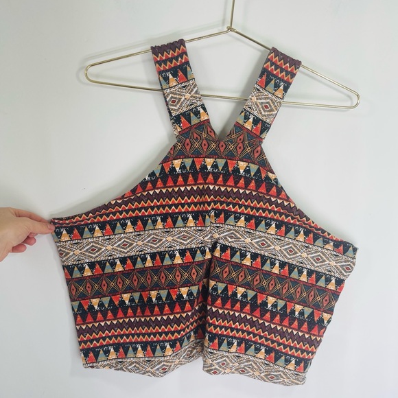 Forever 21 3X Plus Size Tribal Print Cropped Top - Picture 2 of 8